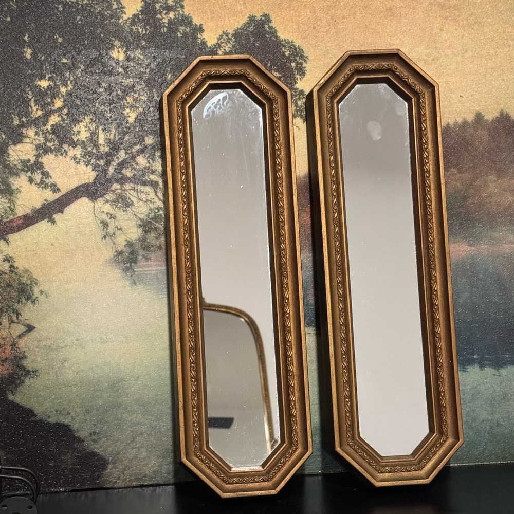 Homco Syroco Vintage  Rectangle Plaque Gold
Bronze Tone Set of 2